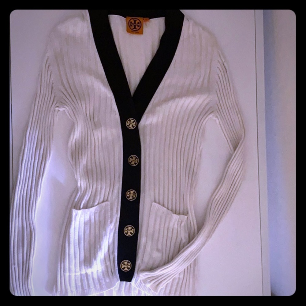 Tory Burch ribbed cotton  cardigan